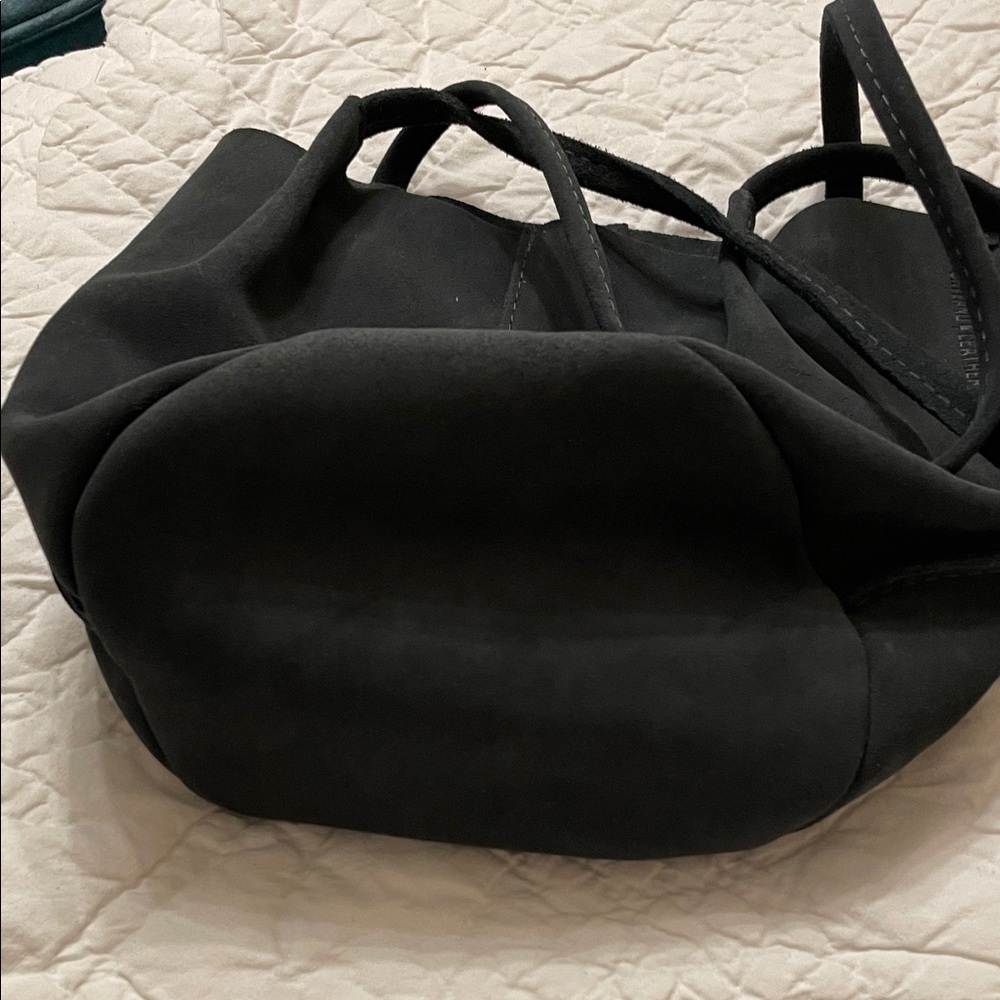 Portland Leather Charcoal suede Devon bag - Picture 3 of 3